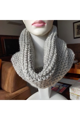 Duman Rengi El Yapımı Unisex Boyunluk Duman