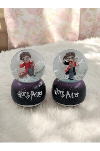 Mobgift Harry Potter Model 2'li Mini Boy Kar Küresi Süpürgeli Ve Baykuşlu 6 Cm