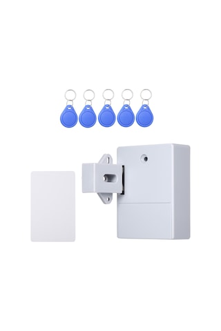Yunboo Gri Rfıd Gizli Dolap Kilit - 5 Anahtar Dıy Elektronik Kilit, Ahşap Dolap/çekmece/gömlekçilik İçin, Kart/tag/bileklik Erişimi Pil Yok Diğer