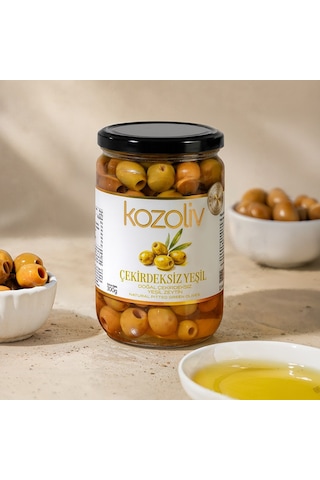 Kozoliv Çekirdeksiz Doğal Yeşil Zeytin 300 G