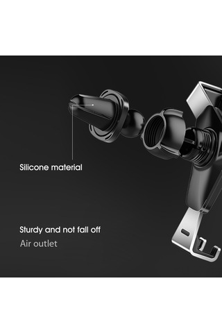 Youmex Alüminyum Araç Telefon Tutucu - Y2 Modeli, Ağırlıklı Sabitleme, 360 Döner, 4-7" Telefonlar İçin, Gümüş