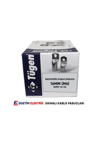 Tügen 16'lık M6 Eko Tip Skp Sıkmalı Kablo Pabucu 25 Adet