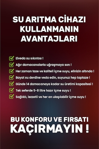 8 Litre 15 Aşama Mineralli 75 Gpd Su Arıtma Cihazı Hmaxs3512