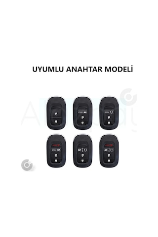 Honda Civic Accord Cr-v Hr-v Zr-v Şeffaf Tpu Anahtar Kılıfı Siyah