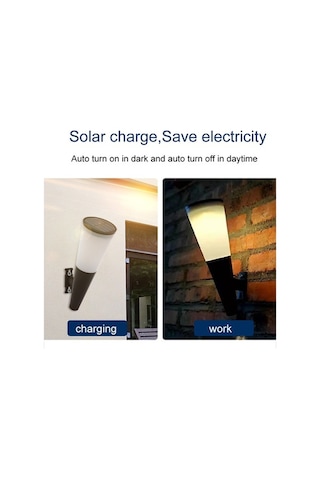 Pazly Güneş Duvar Lambası Dış Mekan Avlu Bahçe Koridor Gece Güvenlik Ip65 Su Geçirmez