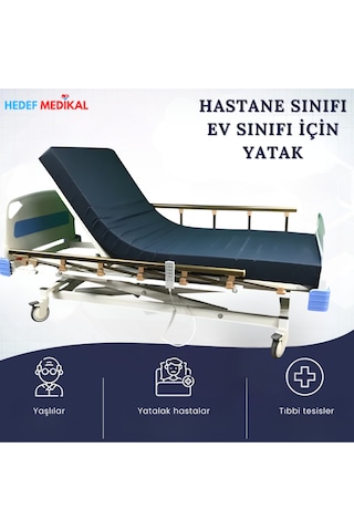 3 Motorlu Abs Tabanca Korkuluklu Hasta Karyolası