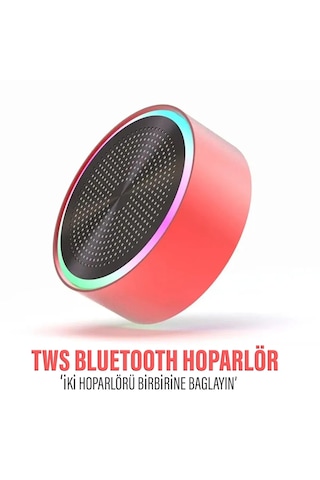Mini Bluetooth Hoparlör Ses Bombası Tws Hoparlör Bağlantı Kırmızı
