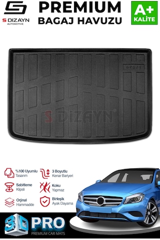 S-dizayn Mercedes A Serisi W176 Hb 3d Pro Bagaj Havuzu 2013-2018 A+ Kalite