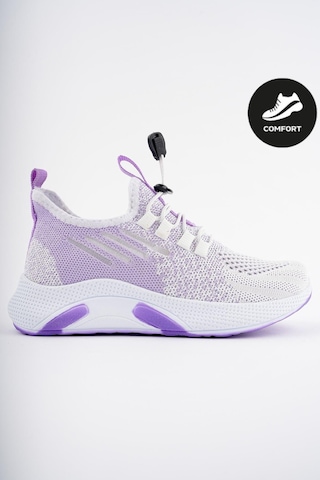 Muggo Jetson Günlük Unisex Çocuk Garantili Bağcıklı Rahat Sneaker Spor Ayakkabı MOR