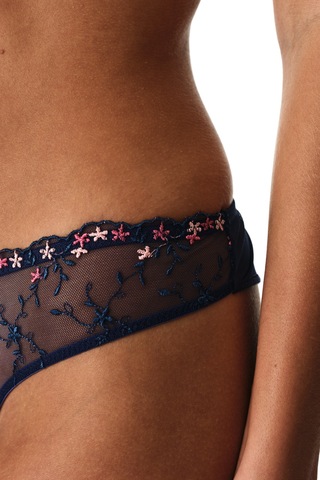 Penti Lacivert Broidery Brazilian Külot