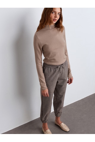 Dilvin 71608 Manşetli Jogger Pantolon Kahverengi Kahve