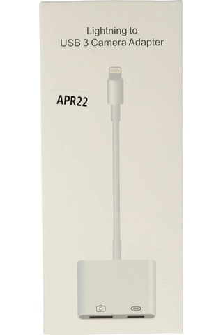 Apr22 Apple Uyumlu iPhone Otg 2in1 - Beyaz Diğer