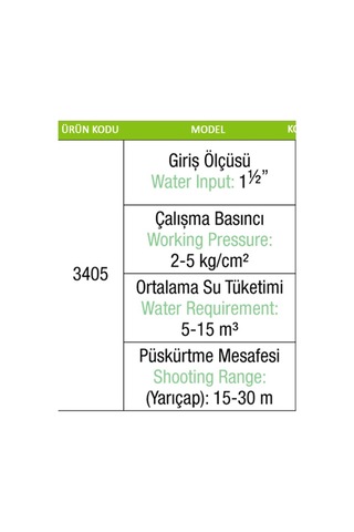 Metsan 3405 B/2 Açılı Yağmurlama Başlığı 1 1/2"