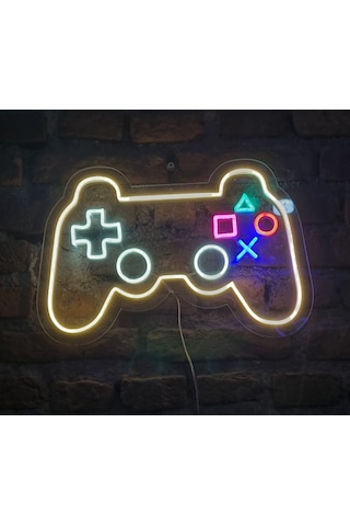 Oyuncu Konsolu Neon Led Duvar Aydınlatması Büyük