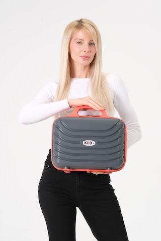 Keo-plus Gri-turuncu Pp Silikon Makyaj Çantası