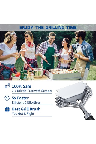 Skycity Çelik Teli Isıtma Dayanıklı Barbekü / Izgara Temizleme Fırça - Kolay Temizlenir, Dışarıda Ve İçerde Kullanım Gümüş