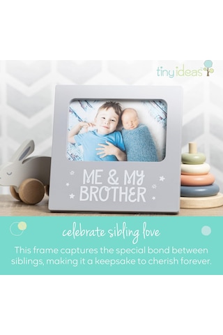 Me And My Brother Resim Çerçevesi, Kardeş Hatıra, İdeal Big Brother Hediyesi, Duş Hediyesi Ve Cinsiyet Nötr Çocuk Odası Dekoru, Gri