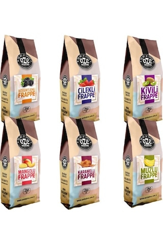 Oze Frappe Seti Çilek + Karamel + Kivi + Mango + Muz + Böğürtlen 6 x 250 G