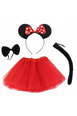Minnie Mouse Kostüm Seti Etek Taç Kuyruk Papyon Gösteri Seti 2