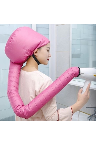 Mufunye Poliester Saç Kurutma Başlığı - 40cm Çap, Gümüş, Siyah, Pembe Renk Seçenekleri