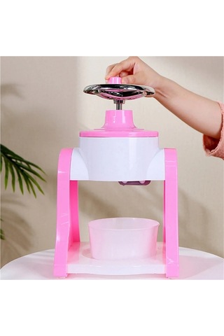 Jialan Buz Tıraş Makinesi Manuel El Krank Tıraş Mini Taşınabilir Pembe