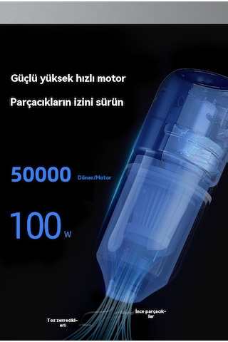 Araba Elektrikli Süpürgesi, Kablosuz, Taşınabilir, Elde Taşınabilir, Küçük, Mini - Beyaz