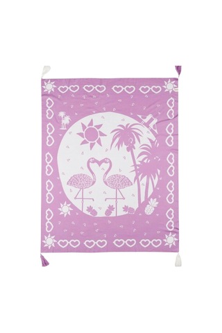 Organik Triko Çocuk Örtüsü, Flamingo 110x140 , Lila