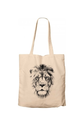 Lion Brothers Lion Face Krem Kanvas Bez Çanta Krem