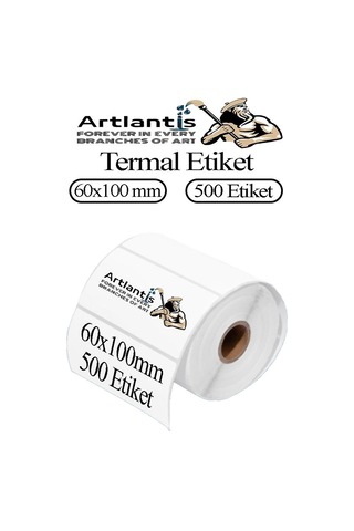 Artlantis 60x100 Mm Barkod Etiketi Yapışkanlı 1 Adet 500 Lü Barkod Yazıcılarına Uyumludur 1 Adet