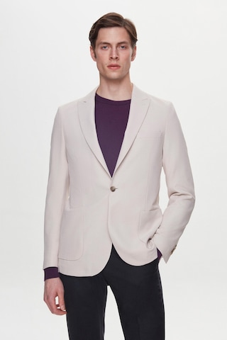 Twn Slim Fit Bej Armürlü Uçan Blazer Kumaş Ceket 4ef04zb024092 Bej
