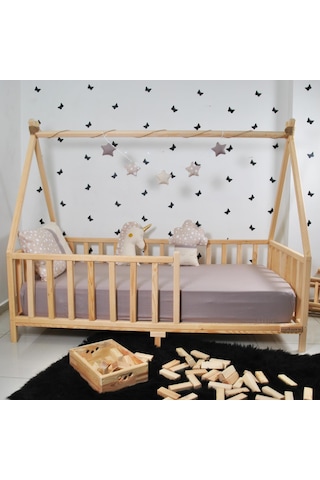 Markaawm Markaawm Montessori Çocuk Yatak Çam Karyola Çadır Derya 90X190 Akçaağaç