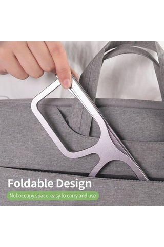 Pazly Bilgisayar Standı Alüminyum Alaşım, Dizüstü Tablet Standı, Katlanır, Taşınabilir, Gri/siyah/gül Altını