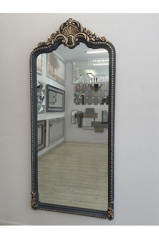 Ayna Denizi Princess Great Anthracite Gold Model Antrasit Altın Renk Dekoratif Boy Aynası Antrasit - Altın
