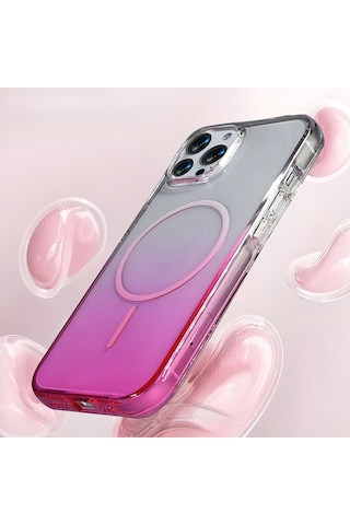 Nihcase Apple Uyumlu iPhone 14 Pro Max Kılıf Rainbow Renkli Septik Manyetik Şarj Kapak