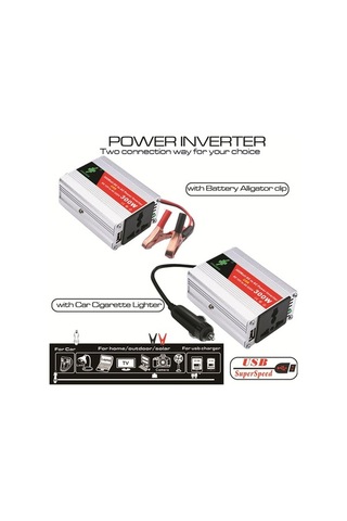 Ulzyvf 12v - 220v Araba Güneş Enerjili İnvertör Dönüştürücü 150w Usb Akü Klipsli 300w Tepe Gücü