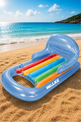 Walke Aqua Lounge Mavi Şişme Deniz Yatağı Sırt Destekli Havuz Ve Deniz Şezlongu 13102 Mavi