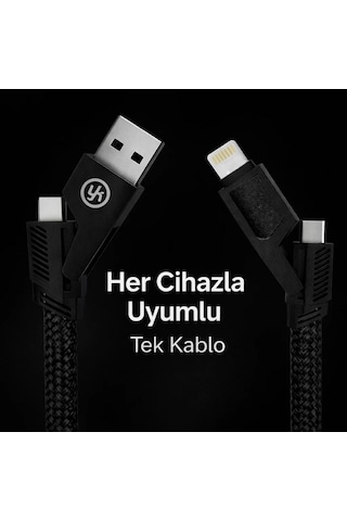 38w Turbo Hızlı Şarj Aleti 5in1 Kablolu-usb-c Pd & Usb-a Qc 3.0 Adaptör Kablo Set Halinde