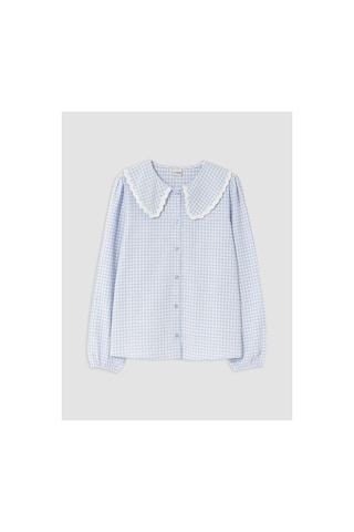 LC Waikiki Alıta Cıty Farkıyla Lcw Kids Mavi Gabardin Ekose Standart & Regular Kız Çocuk Gömlek Mavi - 928798513 Mavi