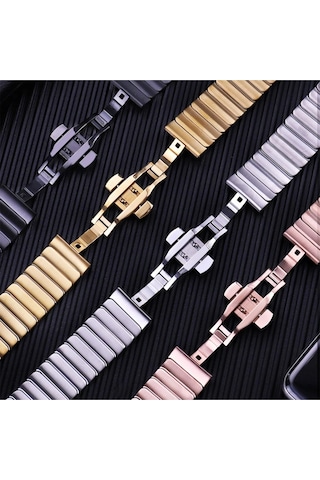 Newface - 25 - Apple Watch Uyumlu 38mm Kr413 Fine Steel Kordon - Csmo-tex - - Siyah