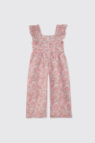 Panço Liberty Kumaş Kız Bebek Pembe Salopet 5611GB24003