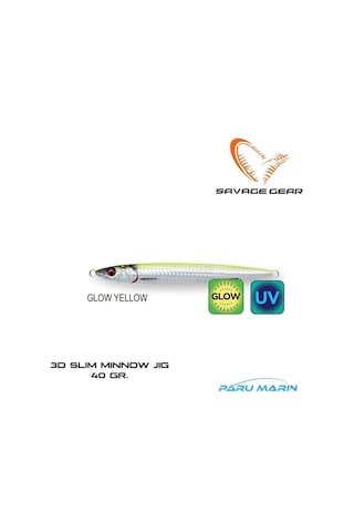 Savage Gear 3d Slim Jig Minnow 40gr. Suni Yem Glow Yellow