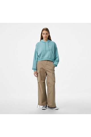 Converse Chuck Taylor Boxy Kadın Mavi Kapüşonlu Sweatshirt Mavi