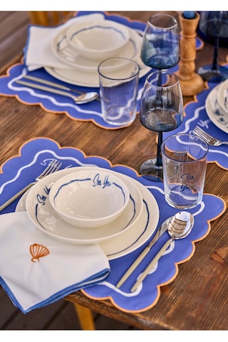 Bella Maison Marine Porselen 24 Parça 6 Kişilik Yemek Takımı Mavi Mavi