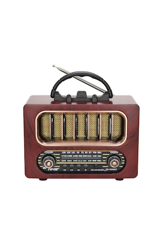 Ns-6636 Retro Ahşap Tasarım Bluetooth Hoparlörlü Radyo Fm/am Destekli, Şarjlı Ve Taşınabiliri Radyo-435