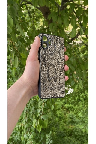 Samsung Uyumlu Galaxy A07 Yılan Desenli Kabartma Dokulu Kılıf Sarı