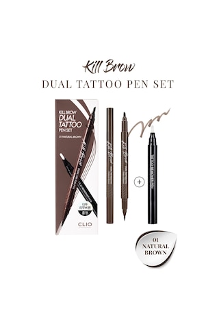 Clio Kill Brow Dual Tattoo Pen Set 01 Natural Brown