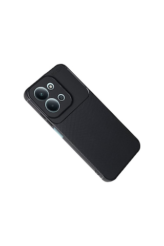 Xiaomi Redmi 15c 5g Uyumlu Kılıf Karbon Tasarım Kamera Korumalı Silikon Telefon Kılıfı Kapak Siyah