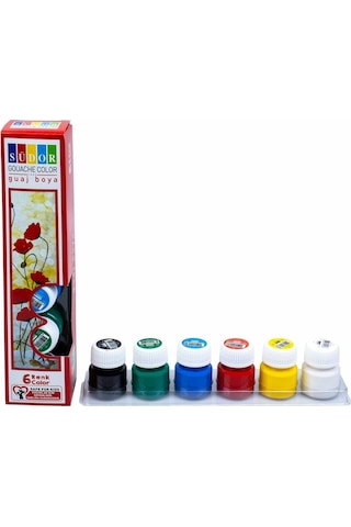Südor Şişe Guaj Boya 6X15 ML Sd521 Çok Renkli