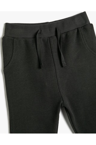 Koton Basic Jogger Eşofman Altı Beli Bağlamalı Kaşkorse Pamuklu Antrasit 4wmb40083tk 4WMB40083TK931 Antrasit