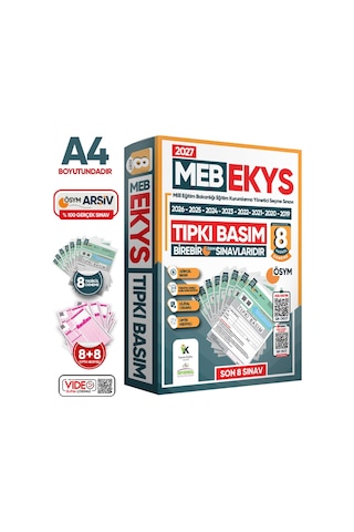 2027 MEB EKYS ÖSYM Çıkmış Soru Tıpkı Basım Deneme Paketi 8li Türkiye Geneli Soru Kitapçıkları